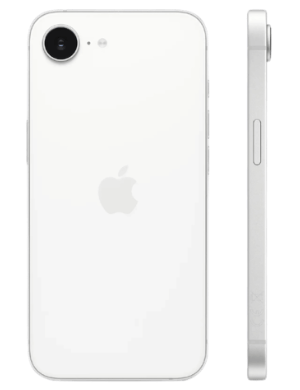 Apple iPhone 16e White Back & Side