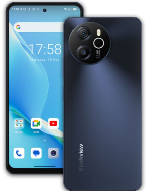 Blackview Shark 8 Front & Back Black Colour