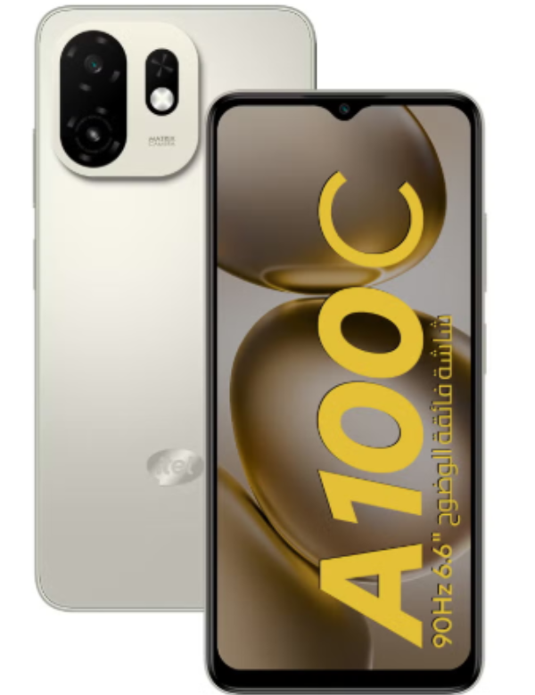 itel A100C front & Back Side White Colour